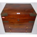 A 19th century mahogany and brass bound workbox,