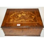 An early 18th century walnut and marquetry inlaid unfitted box,