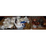 Three boxes of miscellaneous china and glassware to include;