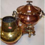 A Regency copper samovar;