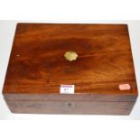 A Victorian walnut unfitted box