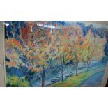 A Churchill - Summer park scene, pastel, signed and dated lower left '89,