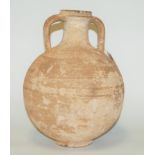 An early pottery twin handled burial vase,