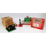 Workshop miniature steam group to include: A boxed Mamod minor 1 steam engine,