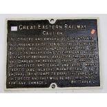 Great Eastern Railway Cast Iron Bridge Weight Notice Sign,