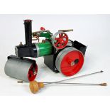 Mamod SR1A steam roller, appears complete with burner, scuttle, steering rod,