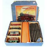 Hornby No. 2 c/w mixed goods set comprising 1937-9 LMS No. 2 special tank maroon loco No.