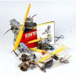 Collection of mixed model aircraft engines and accessories, to include Enya,