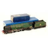 A Hornby Dublo 3-rail BR green L12 'Duchess of Montrose' engine and tender with instructions (G-BG)