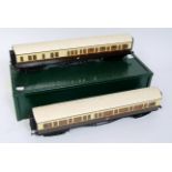 2x GI kit built GWR bogie corridor coaches - 1st/3rd No. 6024 and brake/3rd No.