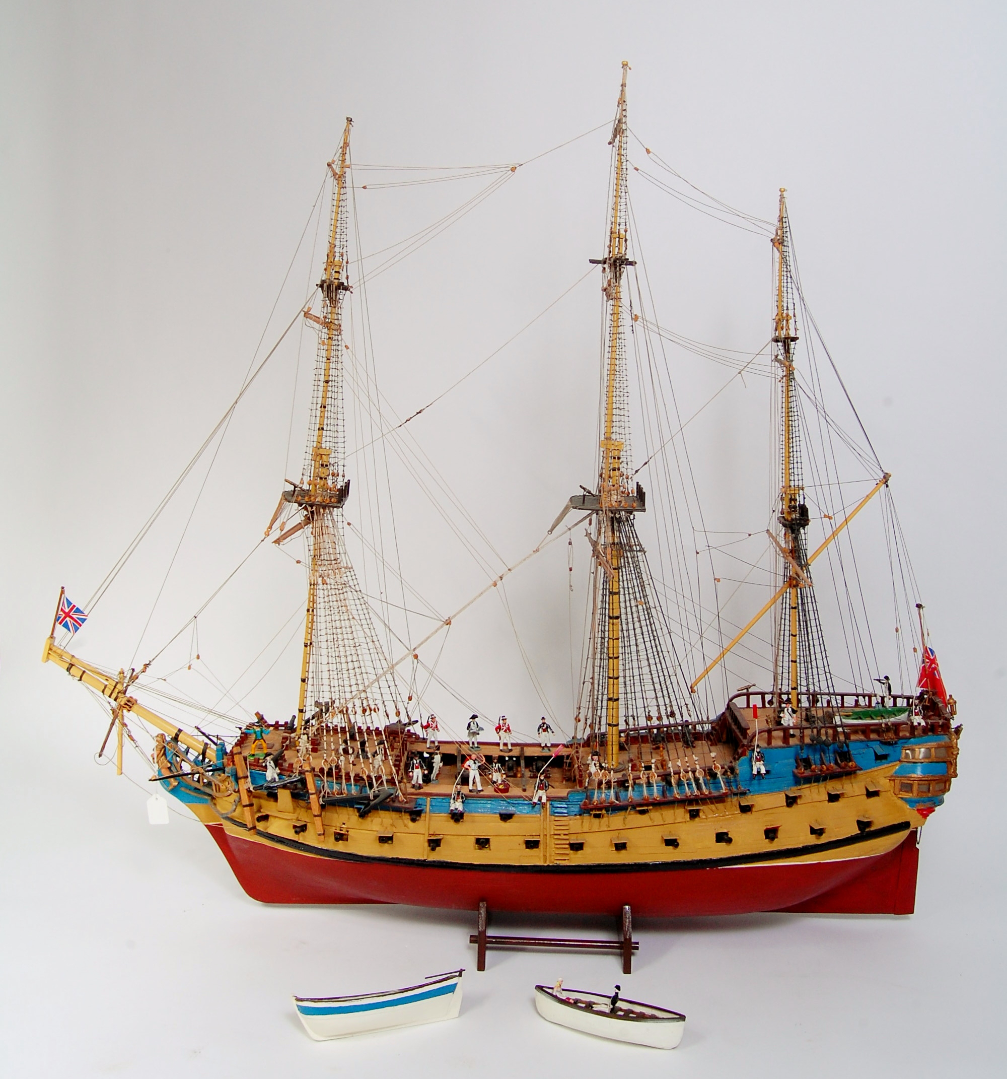 A very large scratch built scale model of The Bellona 74 Gun Ship,