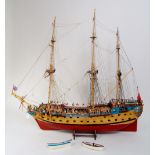 A very large scratch built scale model of The Bellona 74 Gun Ship,