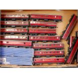 2 large trays of mixed Hornby Dublo Coaches and Rolling Stock, mixed regions and liveries included,