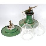 2 ceiling mounting gas lamps,