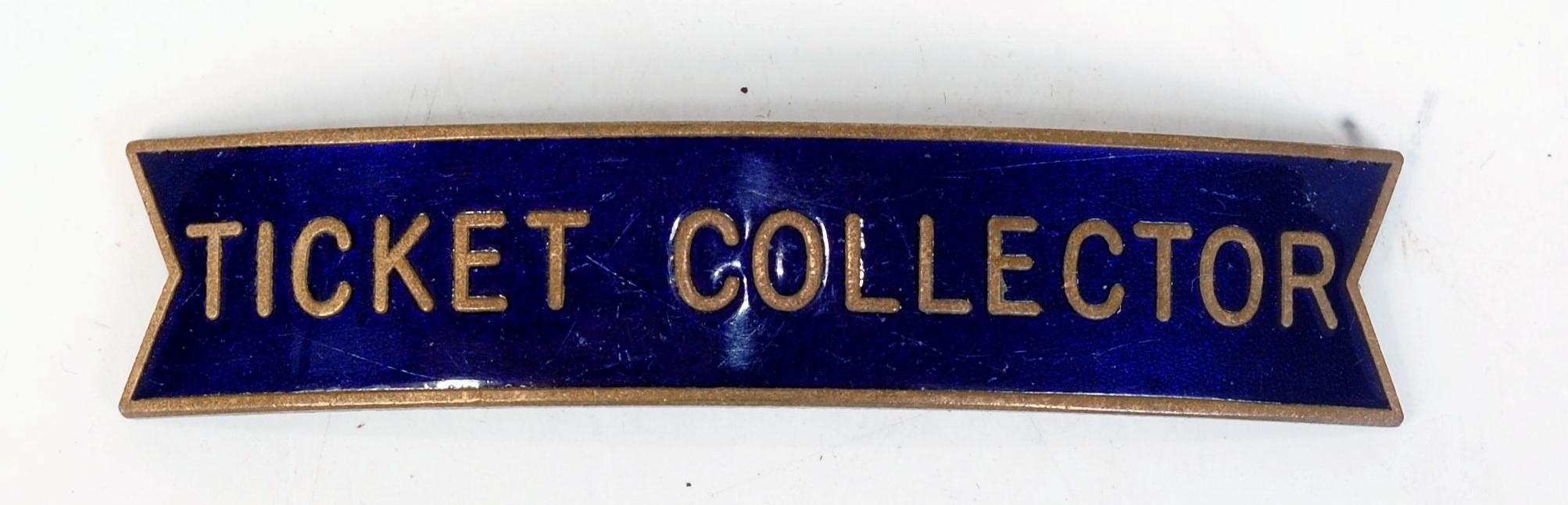 British Railways Eastern Region fishtail enamel railway cap badge "Ticket Collector" by J R Gaunt