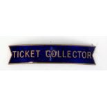 British Railways Eastern Region fishtail enamel railway cap badge "Ticket Collector" by J R Gaunt