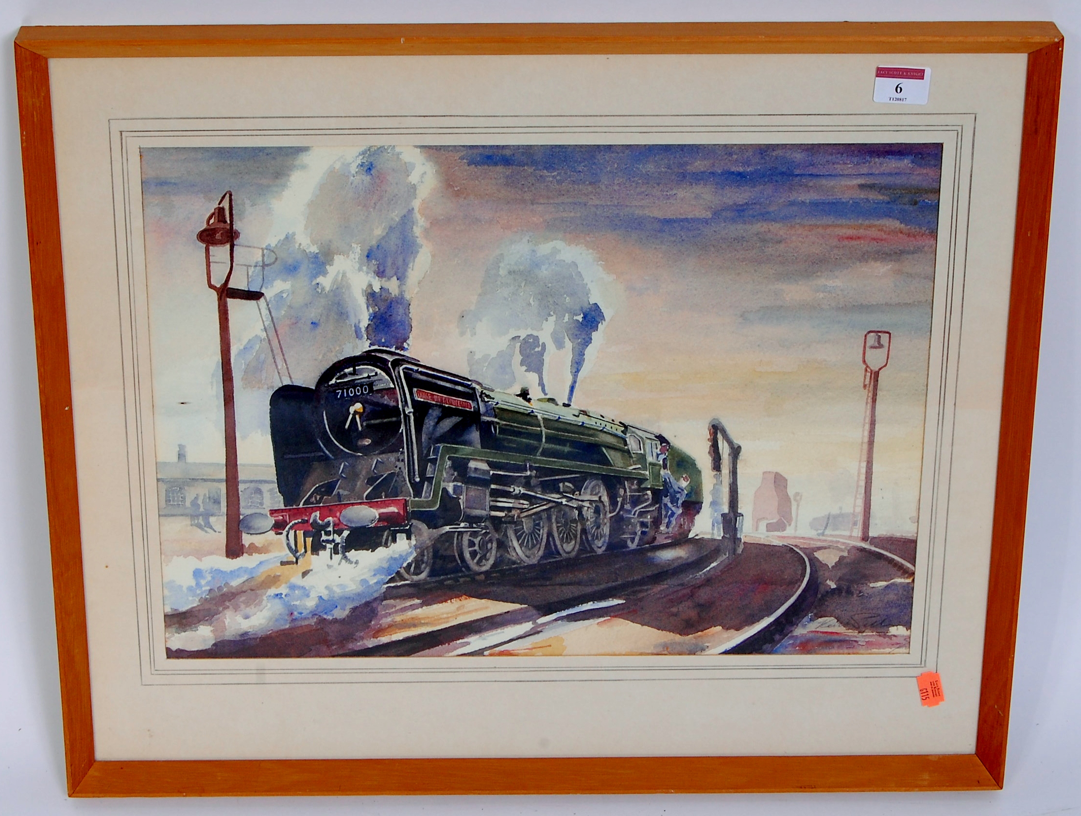 Framed original water colour painting by Keith Pilling 1930-1993 of BR class 8 No.