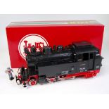 An LGB reference 2080D 2-6-2 DR black tank engine with smoke unit (oil included) (NM-BNM)