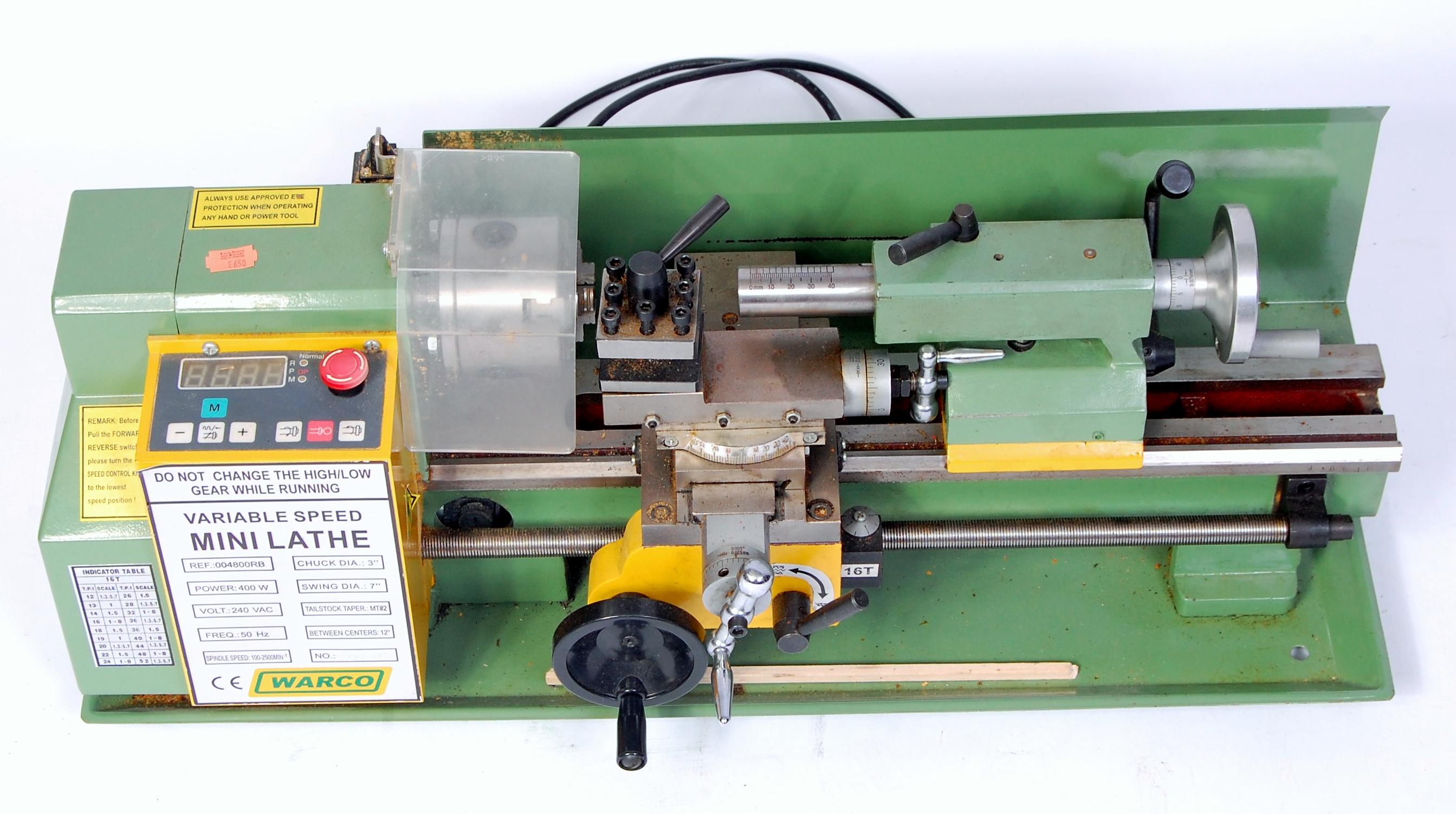 A Warco Variable Speed Mini Model Making Lathe,