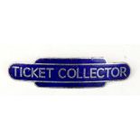British Railways Eastern Region totem enamel railway cap badge "Ticket Collector" by J R Gaunt