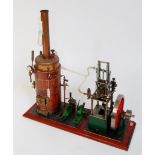 Stuart Turner Live Steam Plant, comprising of large vertical copper tubed boiler, with sight glass,