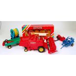 Britains Loose and Boxed Farming Implement Group, to include Massey Ferguson 760 Combine,