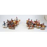 3 trays containing approximately 70 white metal Del Prado military figurines,