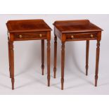 A pair of mahogany single drawer lamp tables,