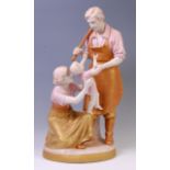 A Royal Dux porcelain figure group of The Blacksmiths Family,