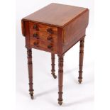 A George IV mahogany and rosewood crossbanded work table,