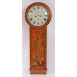 A late 18th century chinoiserie red lacquered Act of Parliament clock,