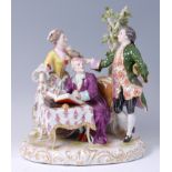 A circa 1900 Dresden porcelain figure group, in the 18th century style,