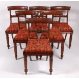 A set of six William IV mahogany barback dining chairs,