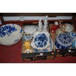 Two boxes of mixed effects to include; Wedgwood cake dish and cover,