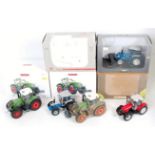 Wiking and Universal Hobbies 1/32nd scale boxed tractor group,