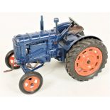 Chad Valley, Fordson Major tractor, diecast dark blue body, orange wheels with rubber tyres,