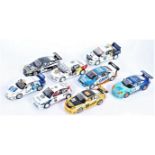 8 various loose Scalextric Slot Racing Cars, to include 2x Mitsubishi Lancer WRC,