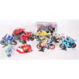 Collection of a Scalextric Motorcycle and Sidecar Slot Cars, 9 examples,