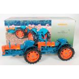 Universal Hobbies, 1/16 scale diecast model of a Ford Doe 'Triple D', orange and mid-blue body,