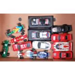 13 various loose Scalextric and other slot racing cars, mixed example, some A/F,