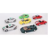 7 various loose Scalextric Slot Racing Cars, to include 2x C2506 Audi TTs, 2x VW Beetles,