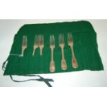 A set of six Victorian silver table forks