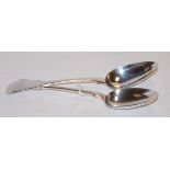 A circa 1830 silver tablespoon in the Fiddle pattern, and one other early Victorian example,