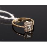 An 18ct gold Art Deco diamond tablet ring,