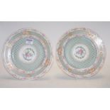 A pair of 20th century French porcelain cabinet plates,