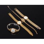 A Tissot Stylist ladies mechanical wrist watch, a Tissot quartz ladies wrist watch,