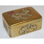 An early 20th century brass table snuff-box,