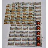 A box of loose sheets of stamps,