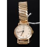 A gents vintage 9ct gold cased Tudor wristwatch, having signed champagne dial,