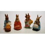 Four Beswick Beatrix Potter figures, to include; Cecily Parsley, Poorly Peter Rabbit, Mrs Rabbit,
